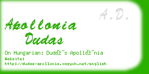 apollonia dudas business card